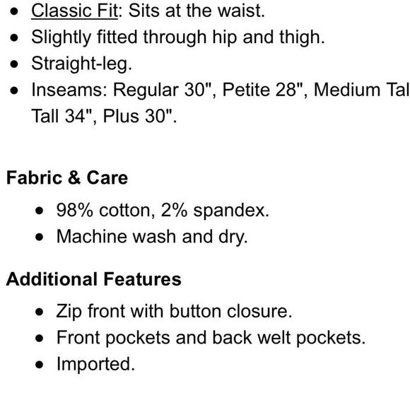 LL Bean Easy Pants Stretch Twill Khaki Pants Sz 16 NWT - Picture 8 of 12